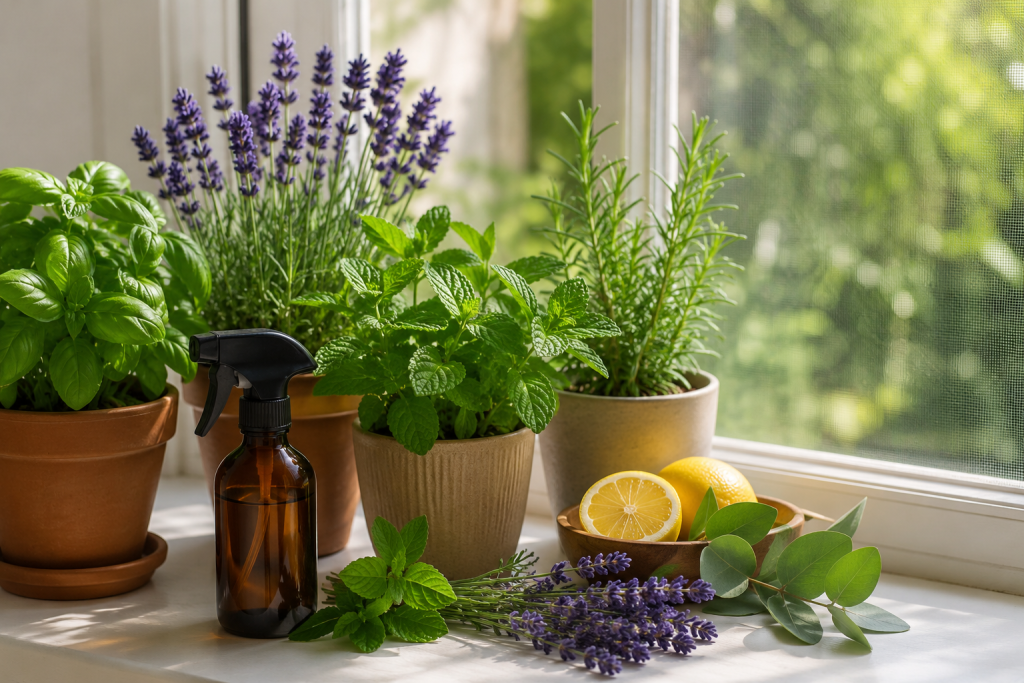 Natural insect-repelling plants and herbs used to help deter flies and insects